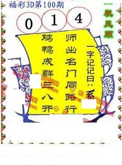 26100期: 福彩3D丹东全图分析