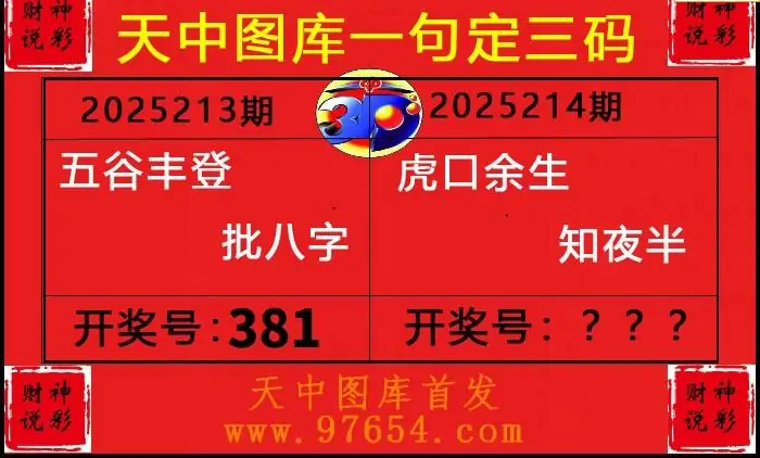 25214期: 财神说彩3D全套图版