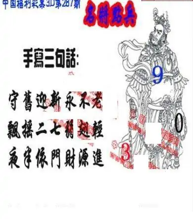 25287期: 福彩3D丹东全图分析