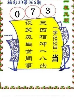26066期: 福彩3D丹东全图分析