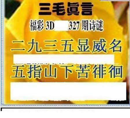 24327期: 三毛3D精品图谜