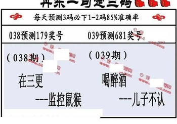 26039期: 福彩3D丹东全图分析