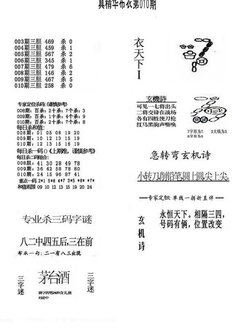 26010期: 福彩3D全套图版参考