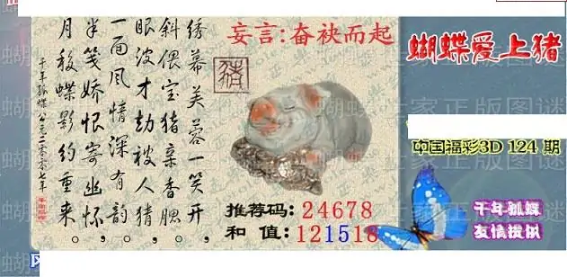 25124期: 3D蝴蝶世家蝴蝶彩图