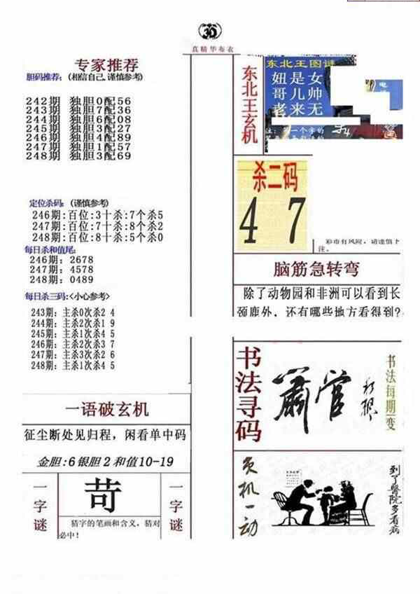 24248期: 福彩3D全套图版参考