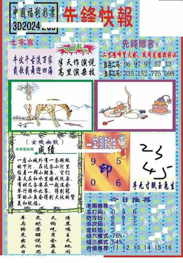 24269期: 福彩3D丹东全图分析