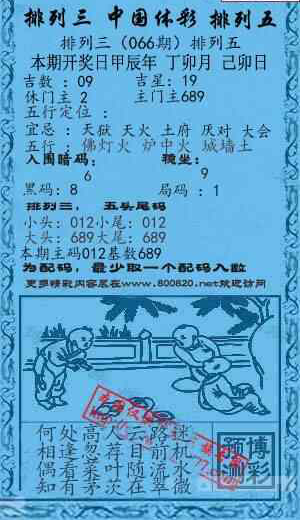 24066期: 福彩3D红黄蓝报