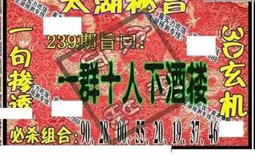 24239期: 太湖图福彩3D精品预测