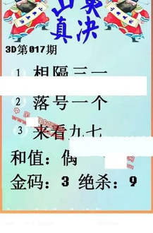 26017期: 福彩3D丹东全图分析