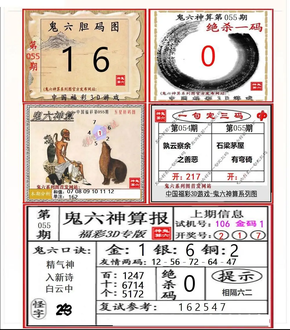 26055期: 福彩3D鬼六神算图