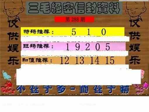 24288期: 三毛3D精品图谜