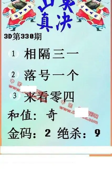 25330期: 福彩3D丹东全图分析