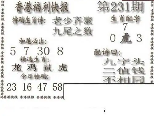 25231期: 白老3D杀码图版