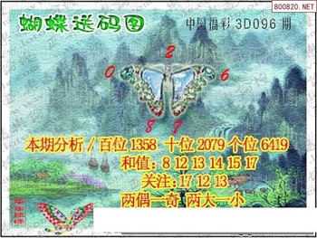 26096期: 3D蝴蝶世家蝴蝶彩图