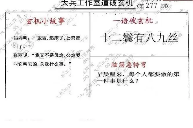 25277期: 大兵福彩3D黄金报图版