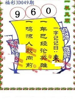 26049期: 福彩3D丹东全图分析