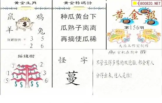 25156期: 大兵福彩3D黄金报图版