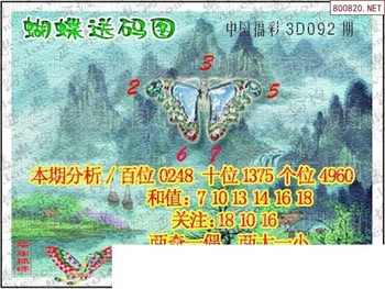 26092期: 3D蝴蝶世家蝴蝶彩图