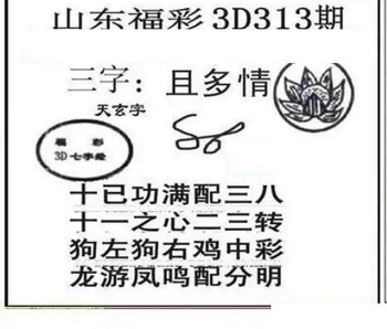 25313期: 三毛3D精品图谜