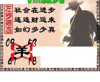 福彩3D 26054期佐罗图一掌经预测图