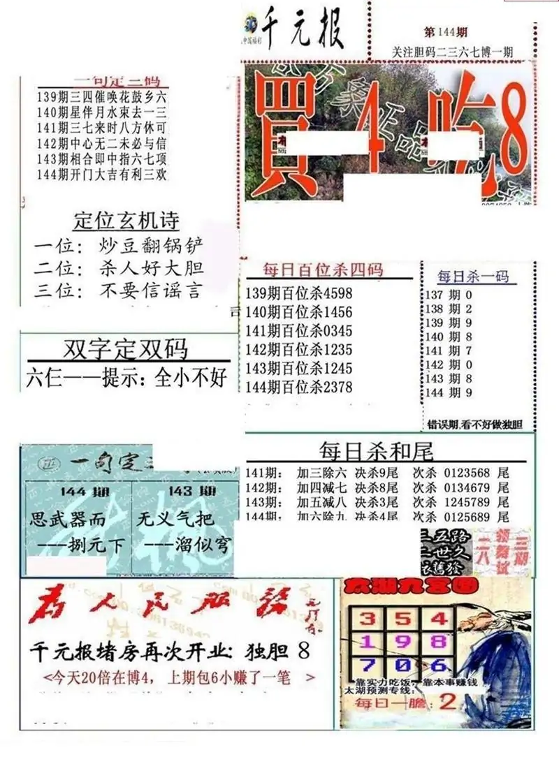 25144期: 福彩3D全套图版参考