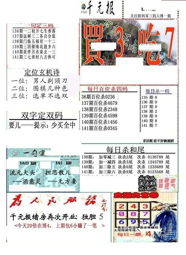 25141期: 福彩3D全套图版参考