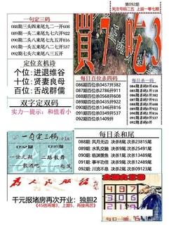 26092期: 福彩3D全套图版参考