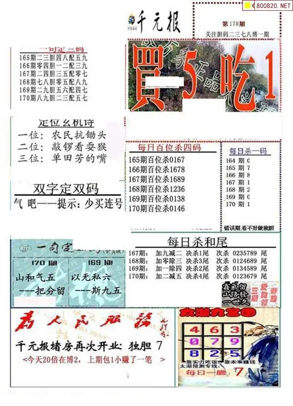 25170期: 福彩3D全套图版参考