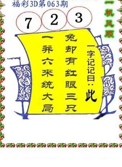 26063期: 福彩3D丹东全图分析