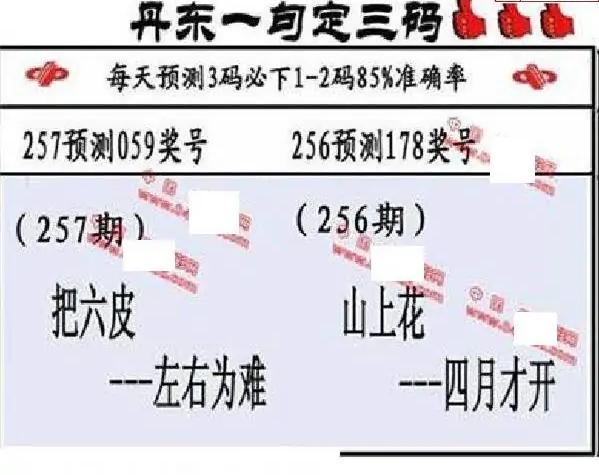 25257期: 福彩3D丹东全图分析