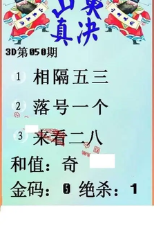 26050期: 福彩3D丹东全图分析