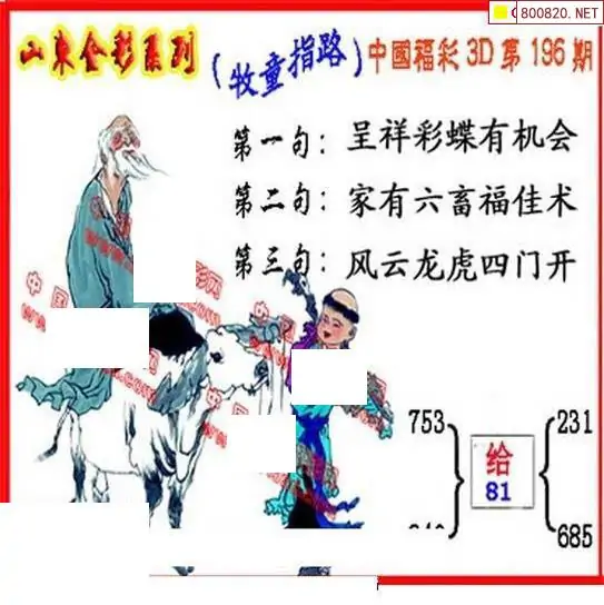 25196期: 福彩3D丹东全图分析