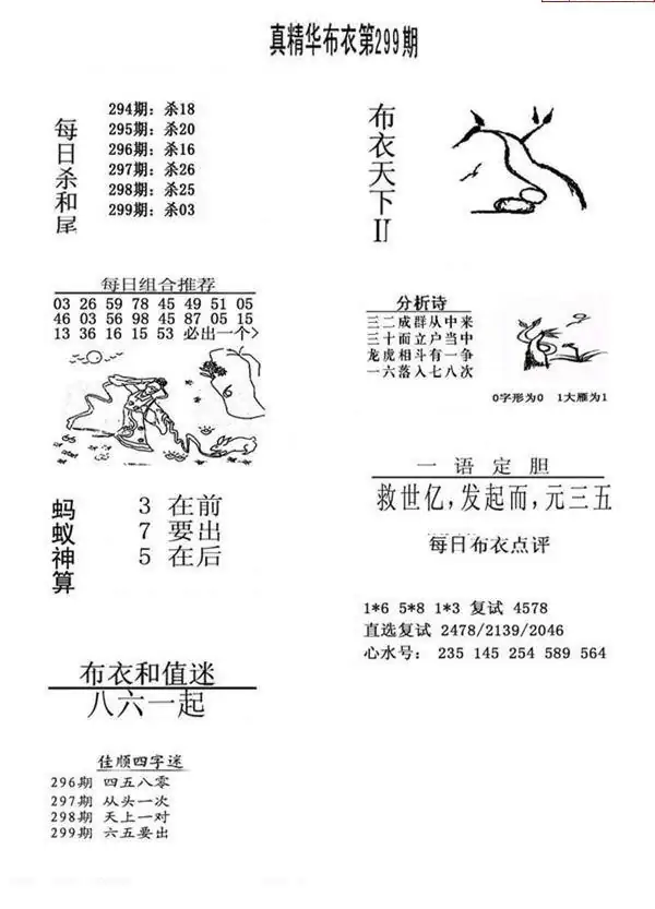 25299期: 福彩3D全套图版参考