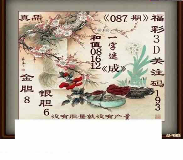 24087期: 白老3D杀码图版