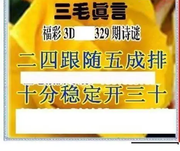 25329期: 三毛3D精品图谜