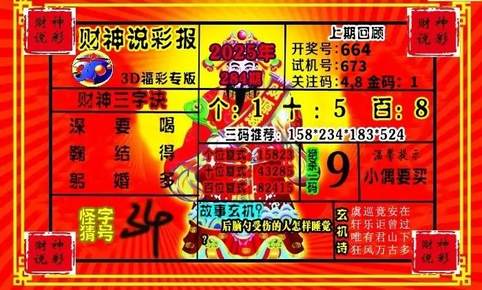 25284期: 财神说彩3D全套图版