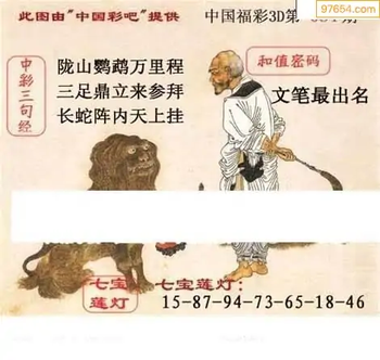 福彩3D26084期天中全套预测分析图