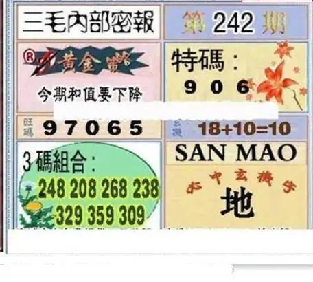 25242期: 三毛3D精品图谜