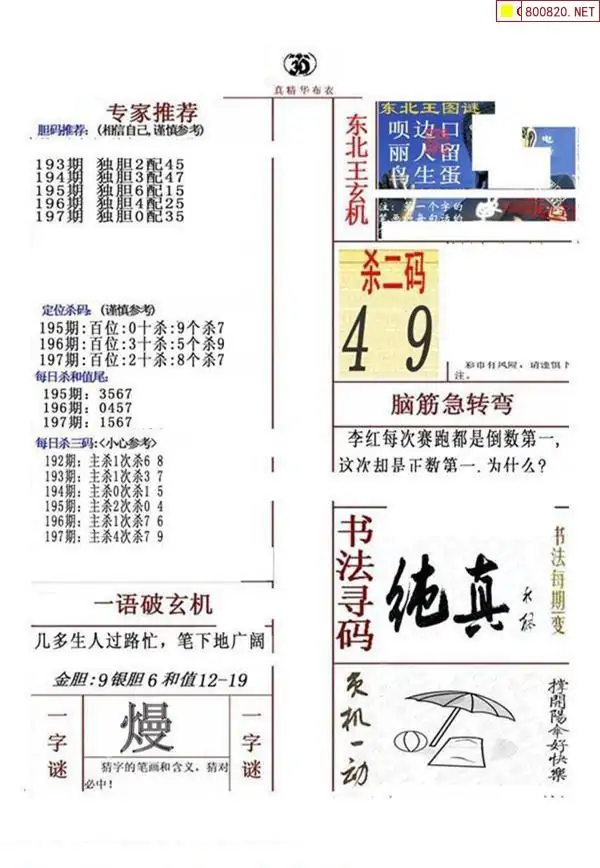 25197期: 福彩3D全套图版参考