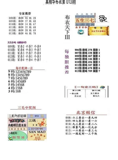 26013期: 福彩3D全套图版参考