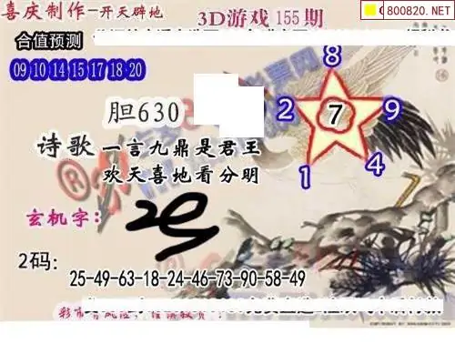 25155期: 白老3D杀码图版
