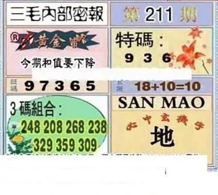 25211期: 三毛3D精品图谜