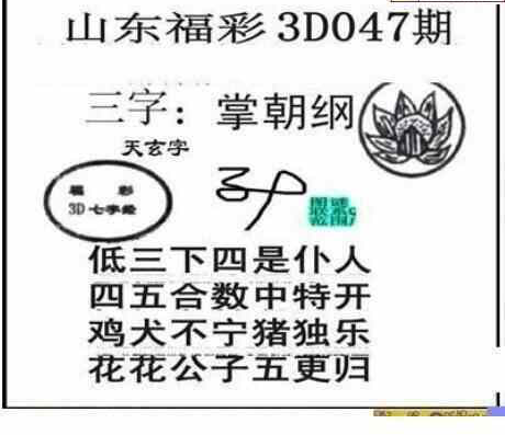 25047期: 三毛3D精品图谜