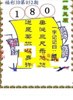 26052期: 福彩3D丹东全图分析