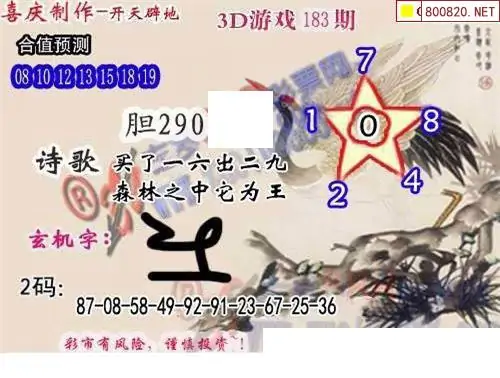 25183期: 白老3D杀码图版