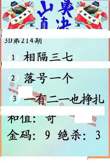 25214期: 福彩3D丹东全图分析