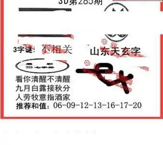 25285期: 福彩3D丹东全图分析