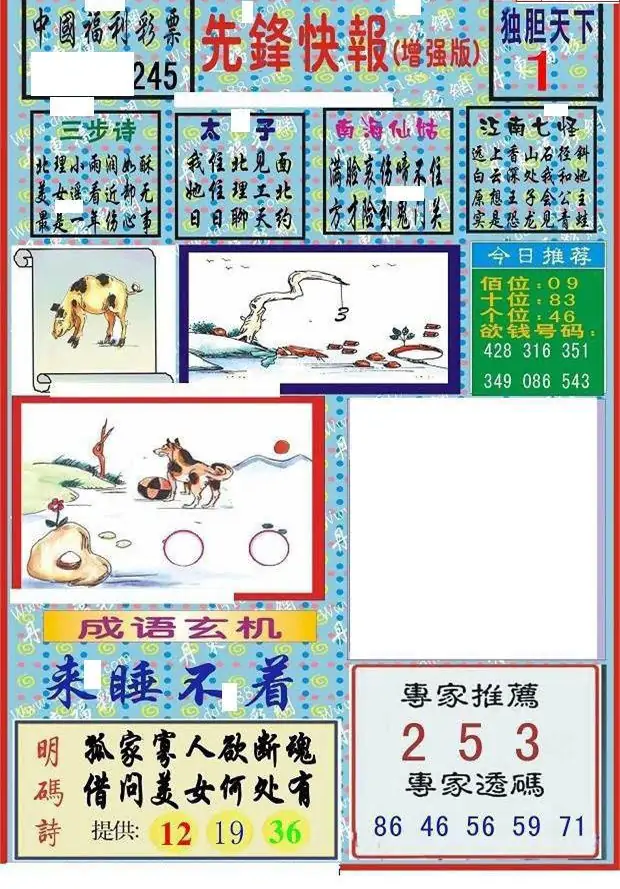 25245期: 福彩3D丹东全图分析