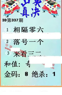 25337期: 福彩3D丹东全图分析