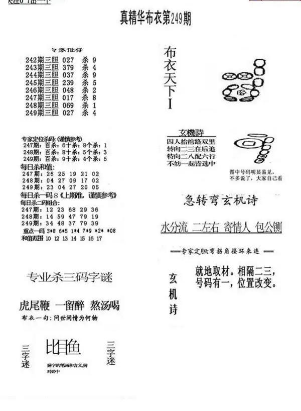 25249期: 福彩3D全套图版参考